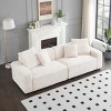 Corduroy Sectional Sofa With Pillows For Living Room,4 Seat Modular Sofa With Plastic Legs,Modern Corduroy Couch For Small Spaces-Koiai - 2 of 4