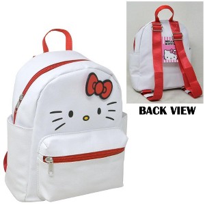 Hello Kitty 10" White Faux Leather Mini Backpack with small Front Pocket :  Target