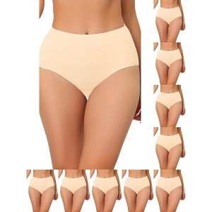 INSPIRE CHIC Women's High Waist Shaping Tummy Control Breathable Briefs 10 Packs - 1 of 4
