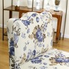 Mshliw Armless Flannel Dining Chair with Floral Pattern, Soft Sponge Cushion, Matching Waist Pillow and Wooden Frame for Dining or Living Room - 4 of 4