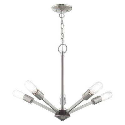 Livex Lighting Prague 5 - Light Chandelier in  Brushed Nickel