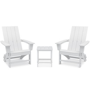 GARPROVM 2 Upgraded Folding HDPE Adirondack Chairs with Side Table Weather-Resistant For Outdoor - 1 of 4
