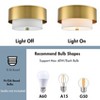 CLAXY Modern Gold Ceiling Light Flush Mount with White Linen Shade - 3 of 4