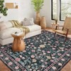 Retro Flower Rugs Non Shedding Modern Washable Area Rug Low Pile Floor Carpet for Nursery Living Room - 3 of 4