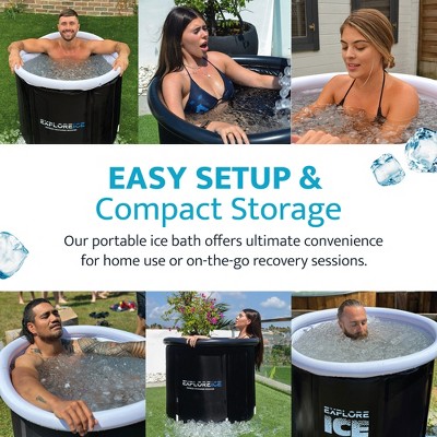 Explore Ice Black Round Inflatable Cold Plunge Bath Tub Set