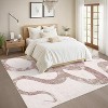 Acekool Modern Abstract Rug - Washable 5x7 Pink Snake Design Carpet - 3 of 4