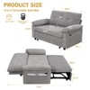 Vipbear Pull Out Sleeper Sofa & Adjustable Backrest 3-in-1 Convertible Sofa Bed,Chenile Loveseat with Side Pocket for Living Room Tool-Free Assembly - 2 of 4