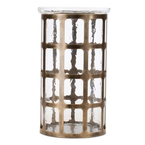 Melrose Framed Wavy Glass Candle Holder 12.25"h : Target