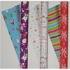 Double-Sided Holiday Gift Wrap Paper 180 Sq Ft 3-Pack Purple/White/Red - 2 of 2
