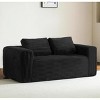 Racxily Cloud Loveseat Sofa Couch, 2 Seater Boneless Couch, Corduroy Sofa, Memory Foam, Modern Small Couches for Small Spaces, Apartement, Black - 3 of 4