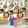 Big Dot of Happiness Forest Hedgehogs - Woodland Birthday Party or Baby Shower Hanging Decor - Party Decoration Swirls - Set of 40 - 2 of 4