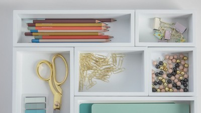 White 6-Piece Wooden Desk Drawer Organizer Set