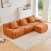 115" Modular Teddy Sectional Sofa with Curved Armrest & Deep Seat, 3 Seater Cloud Couch for Living Room, No Assembly-3irtyhousy - 3 of 4
