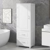 TOBILI Tall Bathroom Storage Cabinet,Freestanding Storage Cabinet with Two Drawers and Adjustable Shelf,White - 2 of 4