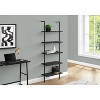 Monarch Specialties Bookshelf Bookcase Etagere Ladder 5 Tier 72InchH Office Bedroom Metal Laminate Black Marble Look Black Contemporary Modern - 2 of 4
