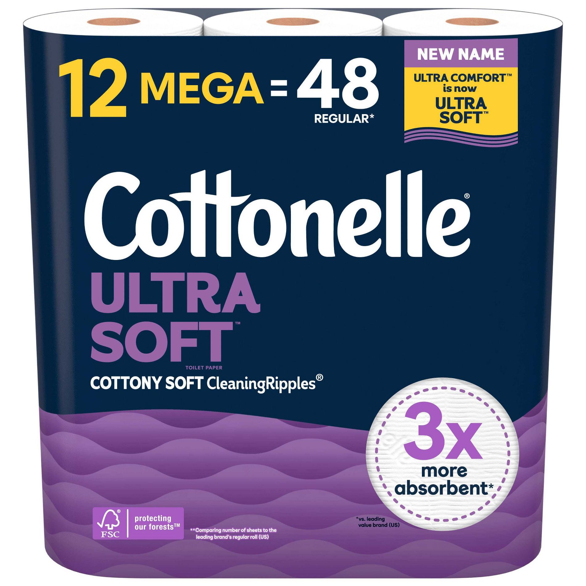 Cottonelle Ultra Soft Toilet Paper - 12 Mega Rolls