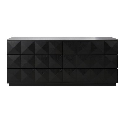 Patty 6 Drawer Dresser Black - Safavieh
