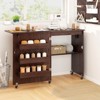 Tangkula Sewing Machine Table with Charging Station Folding Sewing Cabinet w/Lockable Casters - 2 of 4