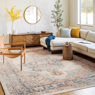 Zuidvelde Gray and Cream Hand-Knotted Oval Area Rug