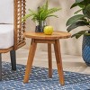 16'' Acacia Wood Round Side Table with Tripod Legs,Small Modern Nightstand for Bedroom or Living Room-Cuddlewood - 2 of 4