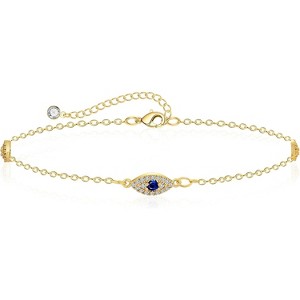 14K Gold Silver Plated Ankle Bracelets Trendy Waterproof Boho Anklets Set Adjustable - 1 of 4