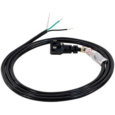 10-Amp Black Right-Angle Plug Power Supply Cord, 6ft