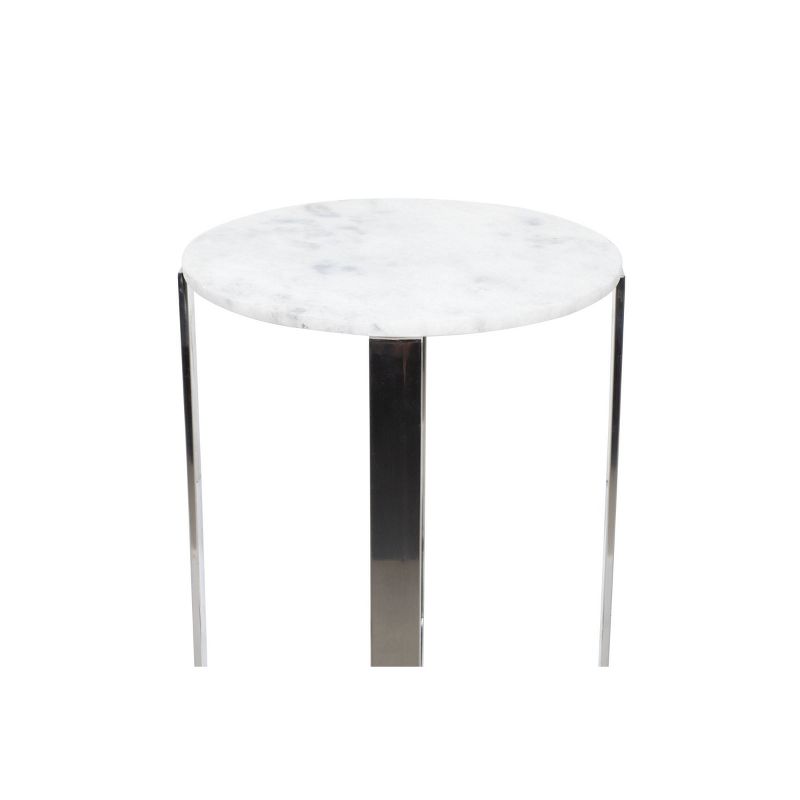 Modern Marble and Stainless Steel Accent Table White - Olivia &#38; May, 4 of 20