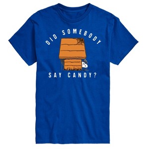Men's - Peanuts - Somebody Say Candy Halloween Snoopy Short Sleeve Graphic T-Shirt - 1 of 4