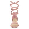 Allegra K Women's Open Toe Block Heel Lace Up Sandals - 2 of 4