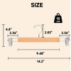 BP4U 14.2" Premium Wooden Adjustable Pants Hangers, Solid Wood Skirt & Trouser Hangers with 360° Swivel Hook, Wrinkle-Free Design - 2 of 4