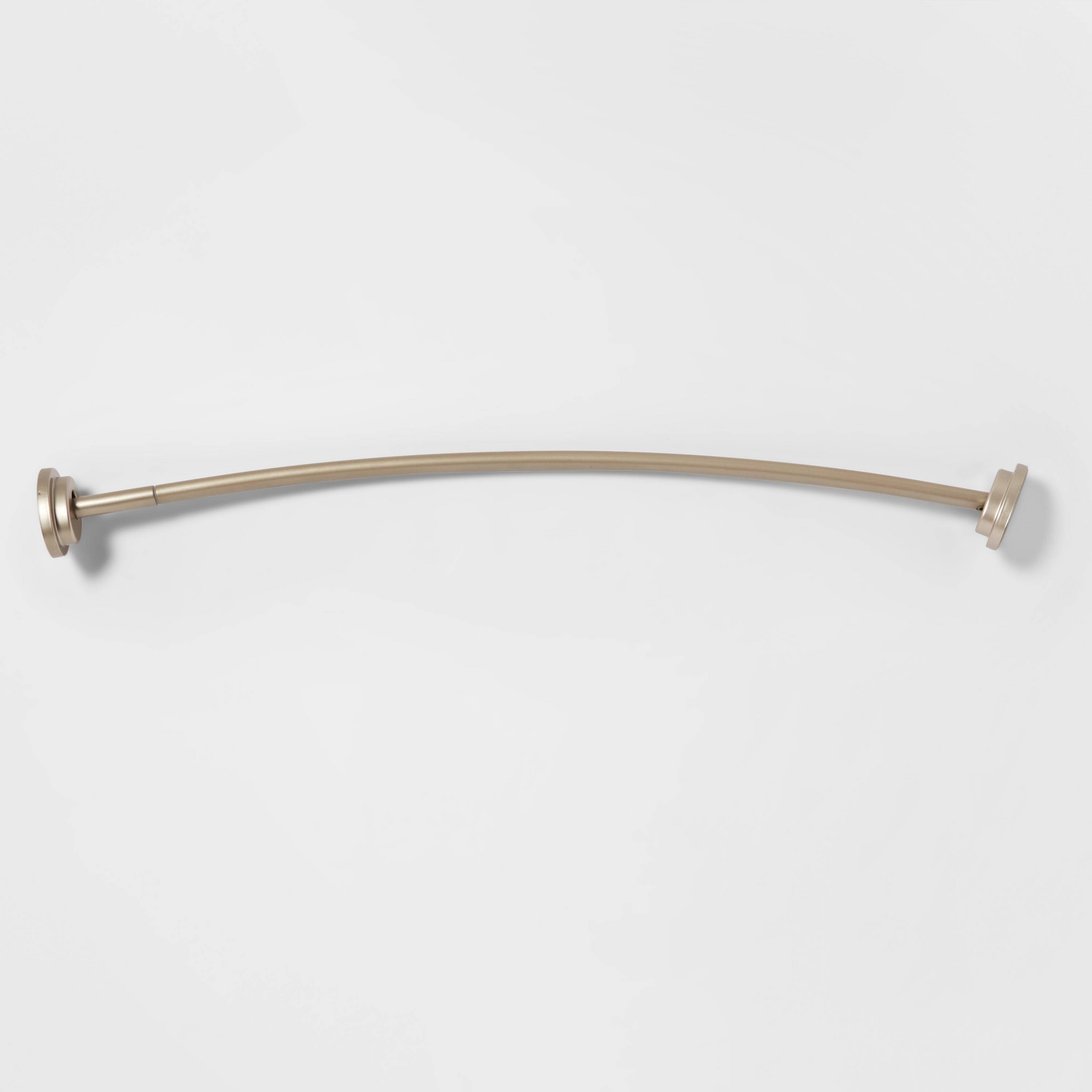 72" Dual Mount Curved Steel Shower Curtain Rod with Tiered End Cap Nickel - Threshold™