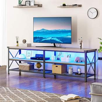Whizmax LED TV Stand, Entertainment Center for 80 inch TV Media Console Table, Gaming TV Stand with Storage Shelves and Power Outlets for Living Room
