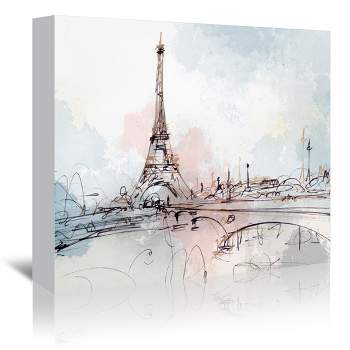 Americanflat Architecture Blushing Paris By Pi Creative Art Wrapped Canvas