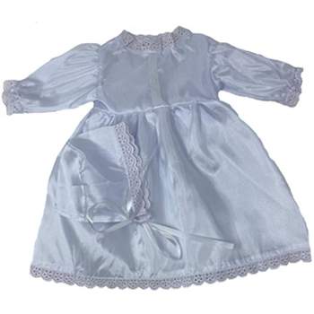 Doll Clothes Superstore Christening Baptism Communion Dress with Hat Fits 15 inch Baby Dolls