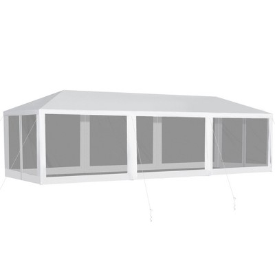 Outsunny 10' x 30' Party Tent, Camping Shelter Gazebo with Removable Mesh Side Walls