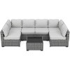 7 PCS Outdoor Patio Furniture Set, Wicker Sectional Sofa Set Rattan Modular Conversation Couch Set with Cushions for Outside, Garden, Balcony, Porch - 3 of 4