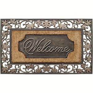 A1HC Rubber and Coir Door Mat 23"x38", Thick Durable Welcome Doormat for Indoor Outdoor Entrance - 1 of 4