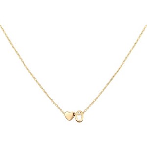 Personalized Heart Initial Necklace 18K Gold Plated Stainless Steel Gift - 1 of 4