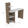 Vynxaria Modern 4-Shelf Writing Desk - White & Pine Finishes, 4 Adjustable Shelves, Rectangular Design, Fits Monitors/Laptops - 3 of 4