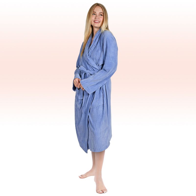Catalonia Womens Fleece Long Robe, Comfy Soft Chenille Bathrobe, Gift for Her, 4 of 8