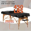 BestMassage Folding Massage Spa Table 30 Inch Wide Lash Bed for Professional Therapists & Home Use, Black - 4 of 4