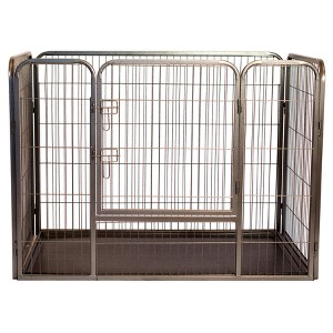 Iconic Pet Heavy Duty Rectangle Tube pen Dog Cat Pet Training Kennel Crate - 28" Height - 1 of 4