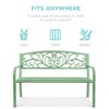 Best Choice Products Outdoor Steel Bench Garden Patio Porch Furniture w/ Floral Design Backrest - Mint Green - 3 of 4