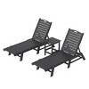 WestinTrends 3 Pieces Poly Outdoor Patio Chaise Lounge Chair with Side Table Set - 3 of 4