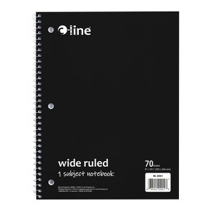 C-Line 1-Subject Notebook, 70 Page, Wide Ruled, Black (Pack of 12) - 1 of 1