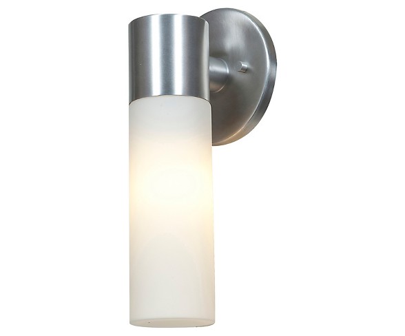 Eos 1-Light Outdoor Wall Light with Opal Glass Shade - Aluminum