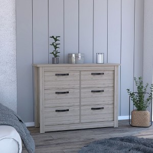 Depot E-Shop Six Drawer Double Dresser, Four Legs, Superior Top, Metal Hardware - 1 of 4