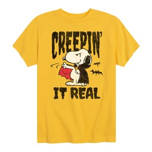 Boys' - Peanuts - Creepin It Real Short Sleeve Graphic T-Shirt - 1 of 4