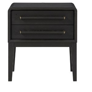 Sapphtopaz Modern Nightstand with 2 Storage Drawer Bedside Table with Horizontal Handle & High Legs Retro Night Stand for Bedroom, Living Room - 1 of 4