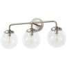 POWLIG 22.44-in 3-Light Nickel Bathroom Light Fixtures Over Mirror Vanity Lighting with Clear Glass Globe Shades - 3 of 4